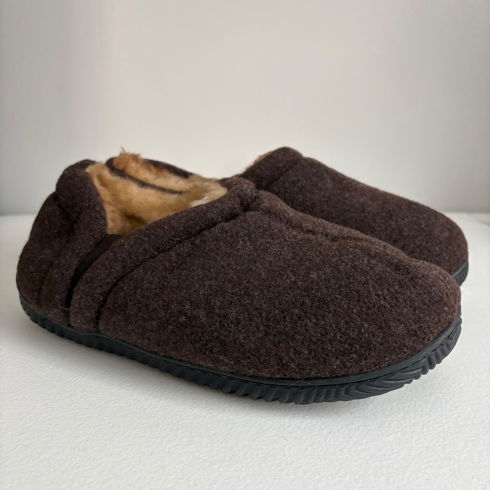 Zizor Mens Fuzzy Wool Elastic Memory Foam Slippers Brown Size 8‎